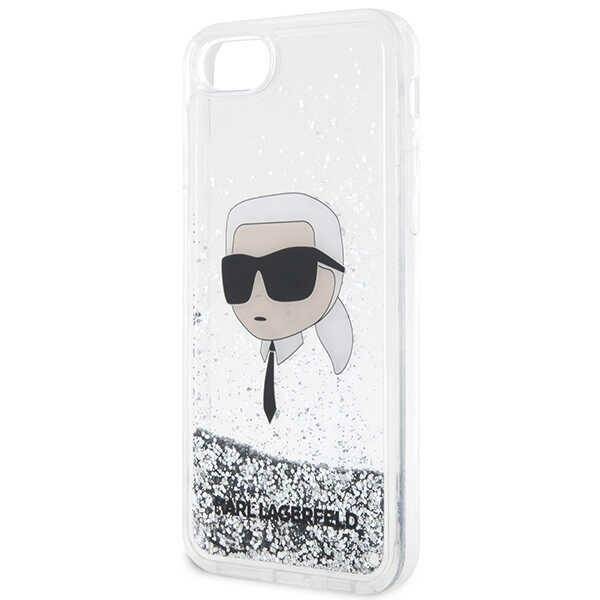 KARL LAGERFELD KLHCI8LNKHCH IPHONE 7/8/ SE 2020/ SE 2022 SREBRNY/ SILVER HARDCASE GLITTER KARL HEAD