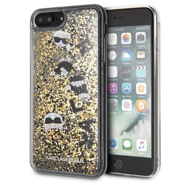 KARL LAGERFELD KLHCI8LROGO IPHONE 7/8 PLUS BLACK AND GOLD/BLACK & GOLD HARD CASE GLITTER