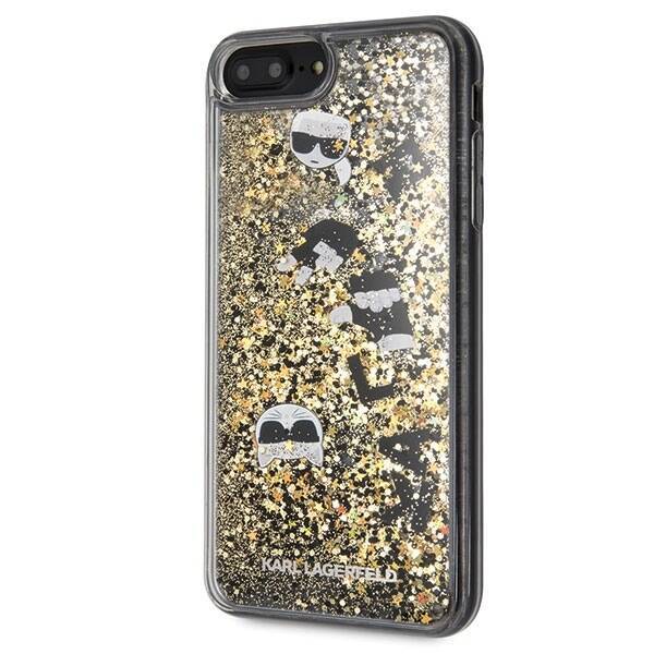 KARL LAGERFELD KLHCI8LROGO IPHONE 7/8 PLUS BLACK AND GOLD/BLACK & GOLD HARD CASE GLITTER