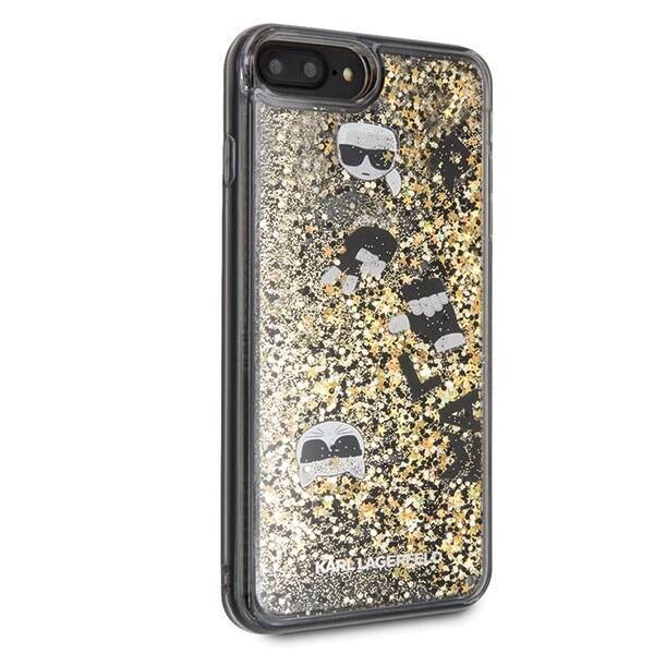 KARL LAGERFELD KLHCI8LROGO IPHONE 7/8 PLUS BLACK AND GOLD/BLACK & GOLD HARD CASE GLITTER