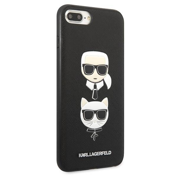 KARL LAGERFELD KLHCI8LSAKICKCBK IPHONE 7 PLUS / 8 PLUS CZARNY / BLACK HARDCASE SAFFIANO KARL & CHUPETTE HEAD