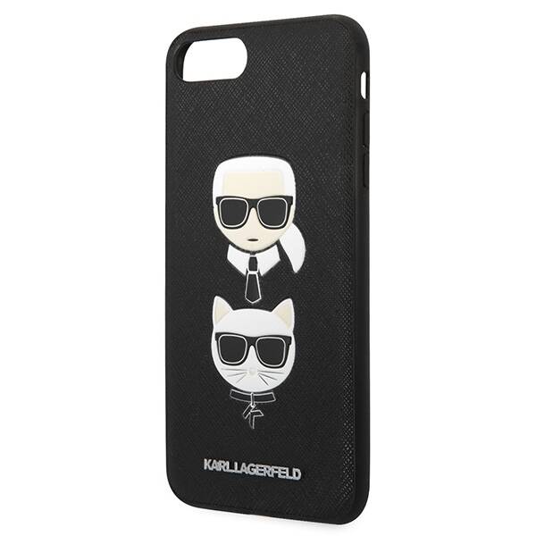 KARL LAGERFELD KLHCI8LSAKICKCBK IPHONE 7 PLUS / 8 PLUS CZARNY / BLACK HARDCASE SAFFIANO KARL & CHUPETTE HEAD