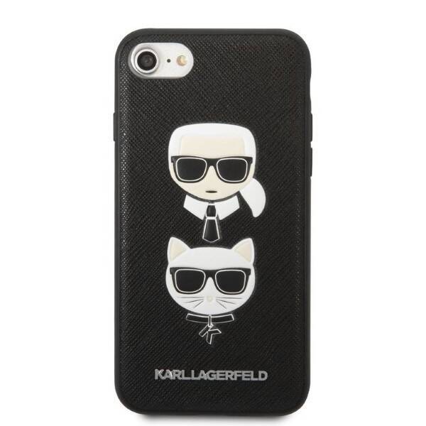 KARL LAGERFELD KLHCI8SAKICKBK IPHONE 7/8 / SE 2020 / SE 2022 CZARNY / BLACK HARDCASE SAFFIANO KARL & CHOUPETTE HEAD