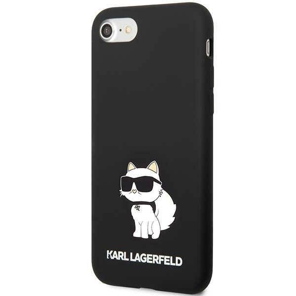 KARL LAGERFELD KLHCI8SNCHBCK IPHONE 7/8/ SE 2020/ SE 2022 HARDCASE CZARNY/ BLACK SILICONE CHOUPETTE