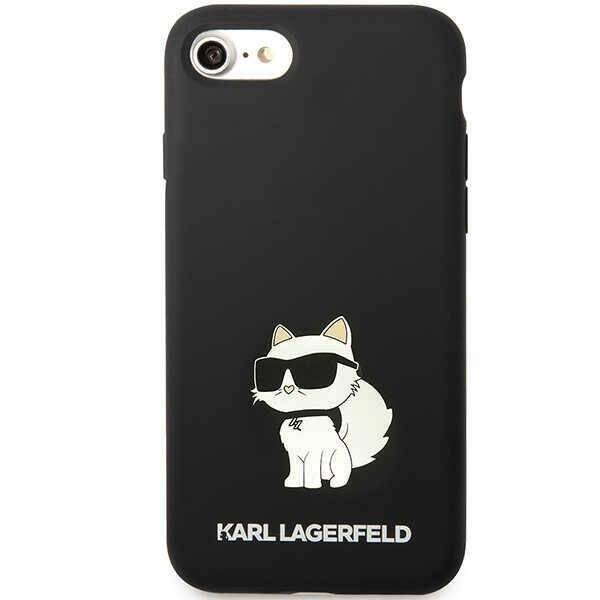 KARL LAGERFELD KLHCI8SNCHBCK IPHONE 7/8/ SE 2020/ SE 2022 HARDCASE CZARNY/ BLACK SILICONE CHOUPETTE