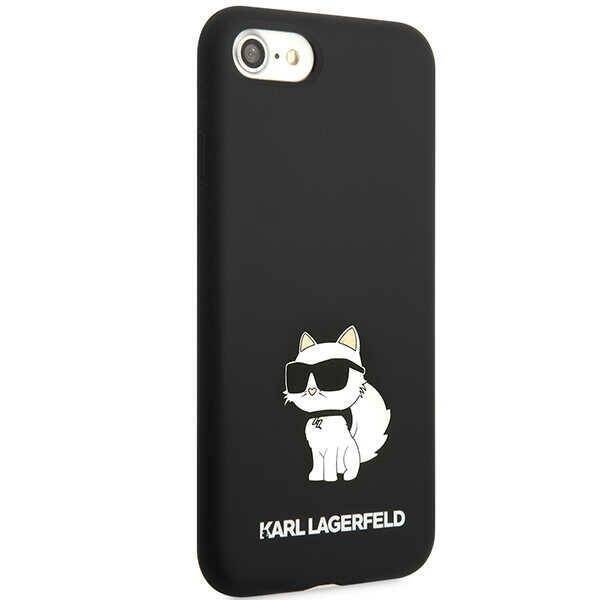 KARL LAGERFELD KLHCI8SNCHBCK IPHONE 7/8/ SE 2020/ SE 2022 HARDCASE CZARNY/ BLACK SILICONE CHOUPETTE