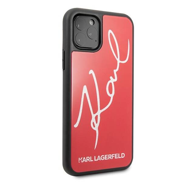 KARL LAGERFELD KLHCN58DLKSRE IPHONE 11 PRO RED/RED HARD CASE SIGNATURE GLITTER