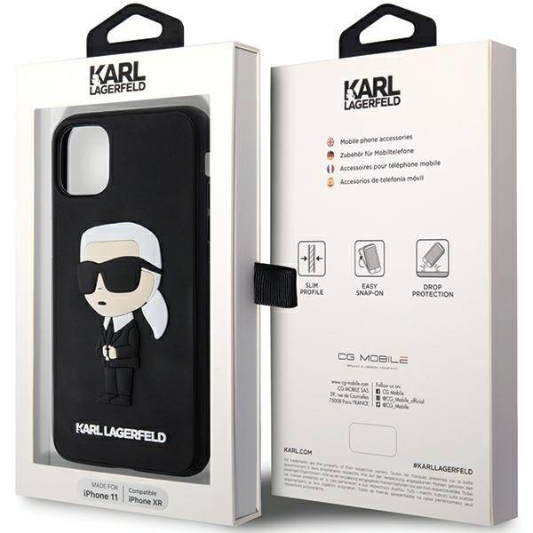 KARL LAGERFELD KLHCN613DRKINK IPHONE 11 / XR 6.1 "CZARNY / BLACK HARDCASE RUBBER IKONIK 3D