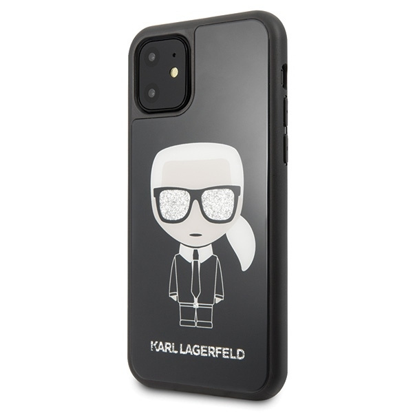 KARL LAGERFELD KLHCN61DLFKBK IPHONE 11 6.1 " / XR CZARNY / BLACK HARD CASE ICONIC KARL GLITTER