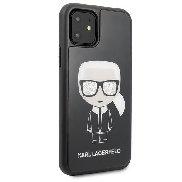 KARL LAGERFELD KLHCN61DLFKBK IPHONE 11 6.1 " / XR CZARNY / BLACK HARD CASE ICONIC KARL GLITTER