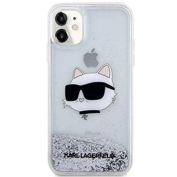 KARL LAGERFELD KLHCN61LNCHCS IPHONE 11/ XR SILVER/ SILVER HARDCASE GLITTER CHOUPETTE HEAD