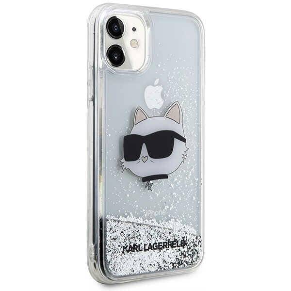 KARL LAGERFELD KLHCN61LNCHCS IPHONE 11/ XR SILVER/ SILVER HARDCASE GLITTER CHOUPETTE HEAD