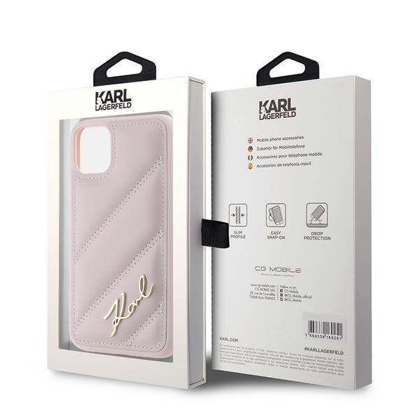 KARL LAGERFELD KLHCN61PQDSMGP IPHONE 11 / XR 6.1" PINK/PINK HARDCASE DIAGONAL QUILTED SCRIPT