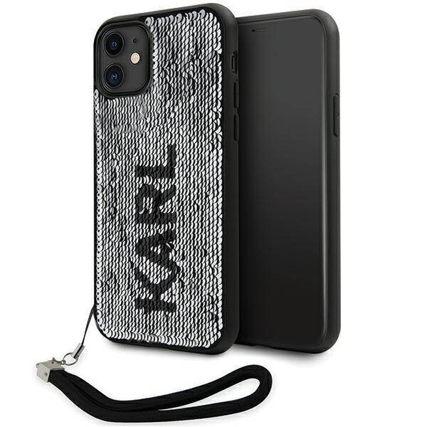 KARL LAGERFELD KLHCN61PSQRKS IPHONE 11 / XR 6.1 "SILVER / SILVER HARDCASE SEQUINS CORD