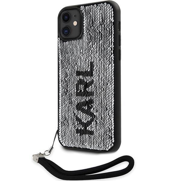 KARL LAGERFELD KLHCN61PSQRKS IPHONE 11 / XR 6.1 "SILVER / SILVER HARDCASE SEQUINS CORD