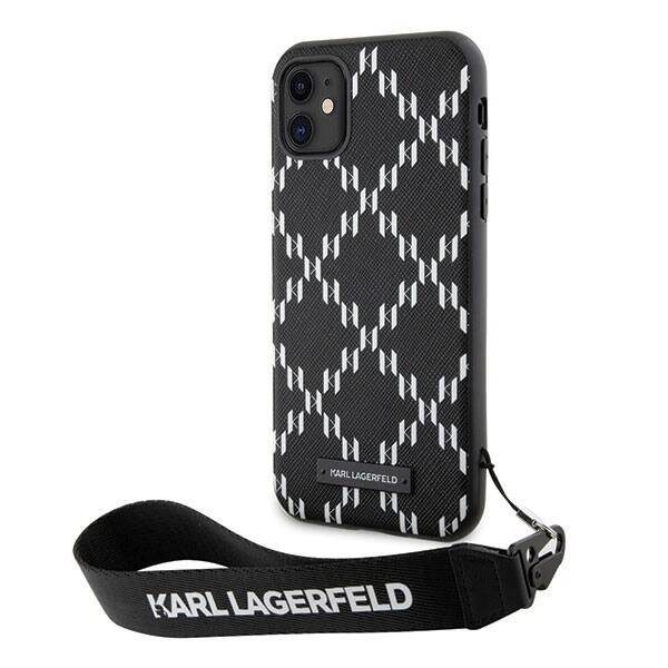 KARL LAGERFELD KLHCN61SAKLMBSK IPHONE 11 / XR 6.1 "BLACK / BLACK HARDCASE MONOGRAM LOSANGE SAFFIANO