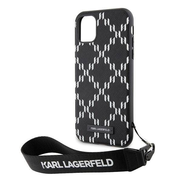 KARL LAGERFELD KLHCN61SAKLMBSK IPHONE 11 / XR 6.1 "BLACK / BLACK HARDCASE MONOGRAM LOSANGE SAFFIANO