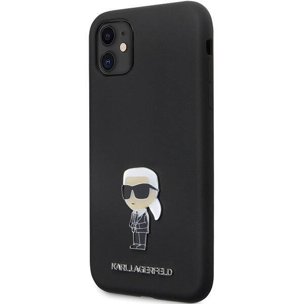 KARL LAGERFELD KLHCN61SMHKNPK IPHONE 11 / XR 6.1 "BLACK / BLACK SILICONE IKONIK METAL PIN