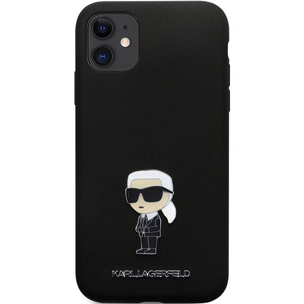 KARL LAGERFELD KLHCN61SMHKNPK IPHONE 11 / XR 6.1 "BLACK / BLACK SILICONE IKONIK METAL PIN