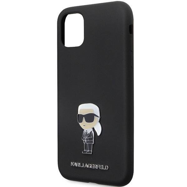 KARL LAGERFELD KLHCN61SMHKNPK IPHONE 11 / XR 6.1 "BLACK / BLACK SILICONE IKONIK METAL PIN