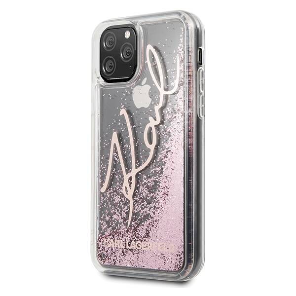 KARL LAGERFELD KLHCN65TRKSRG IPHONE 11 PRO MAX PINK-GOLD/ROSE GOLD GLITTER SIGNATURE