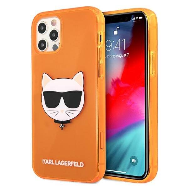 KARL LAGERFELD KLHCP12LCHTRO IPHONE 12 PRO MAX 6.7 "ORANGE/ORANGE HARDCASE GLITTER CHOUPETTE FLUO