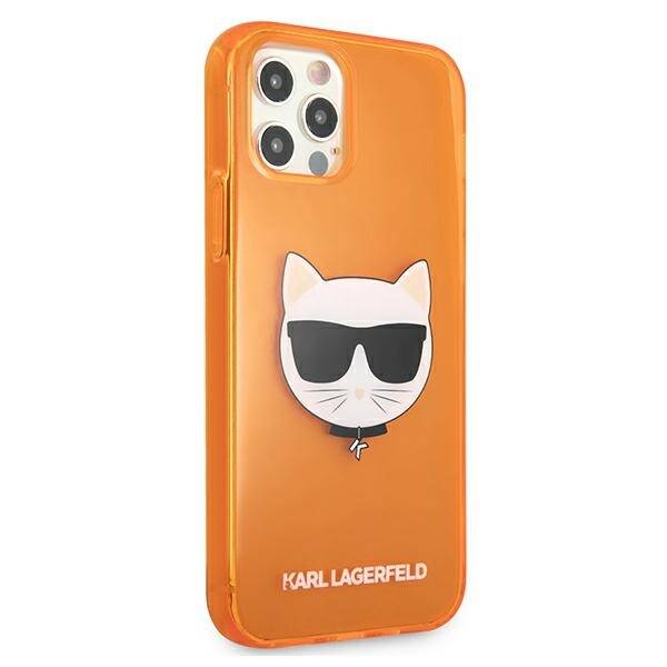 KARL LAGERFELD KLHCP12LCHTRO IPHONE 12 PRO MAX 6.7 "ORANGE/ORANGE HARDCASE GLITTER CHOUPETTE FLUO