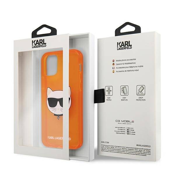 KARL LAGERFELD KLHCP12LCHTRO IPHONE 12 PRO MAX 6.7 "ORANGE/ORANGE HARDCASE GLITTER CHOUPETTE FLUO