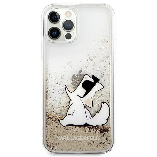 KARL LAGERFELD KLHCP12MGCFD IPHONE 12/12 PRO 6.1 "GOLD / GOLD HARDCASE LIQUID GLITTER CHOUPETTE FUN