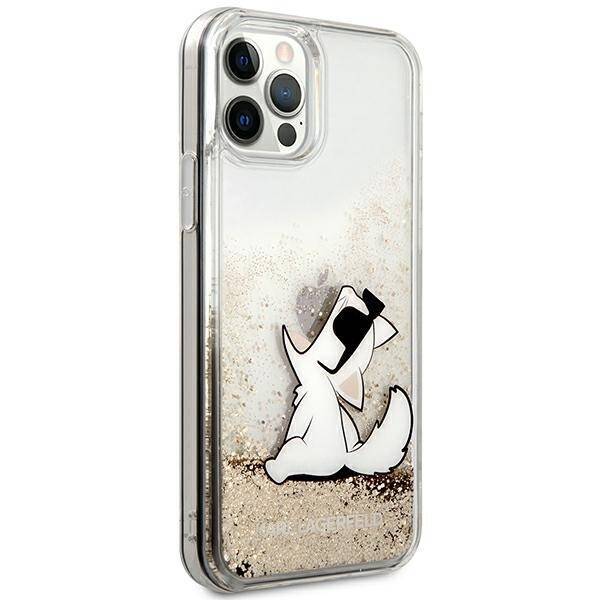 KARL LAGERFELD KLHCP12MGCFD IPHONE 12/12 PRO 6.1 "GOLD / GOLD HARDCASE LIQUID GLITTER CHOUPETTE FUN