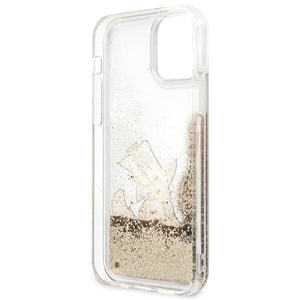 KARL LAGERFELD KLHCP12MGCFD IPHONE 12/12 PRO 6.1 "GOLD / GOLD HARDCASE LIQUID GLITTER CHOUPETTE FUN