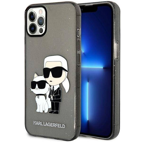 KARL LAGERFELD KLHCP12MHNKCTGK IPHONE 12 /12 PRO 6.1 "BLACK /BLACK HARDCASE GLITER KARL & CHUPETTE