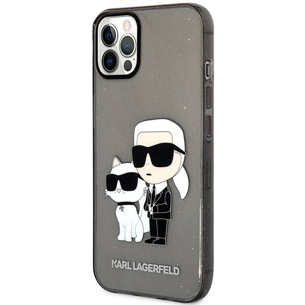 KARL LAGERFELD KLHCP12MHNKCTGK IPHONE 12 /12 PRO 6.1 "BLACK /BLACK HARDCASE GLITER KARL & CHUPETTE