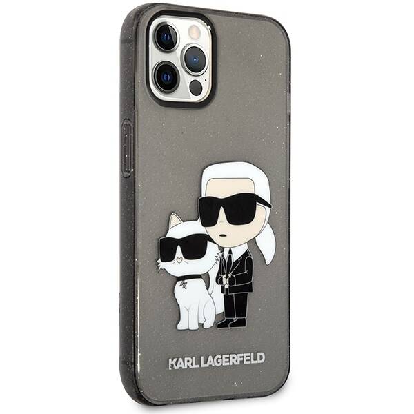 KARL LAGERFELD KLHCP12MHNKCTGK IPHONE 12 /12 PRO 6.1 "BLACK /BLACK HARDCASE GLITER KARL & CHUPETTE