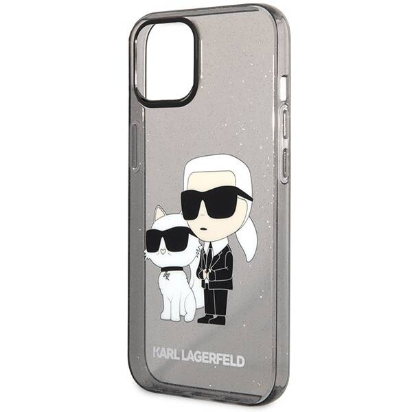 KARL LAGERFELD KLHCP12MHNKCTGK IPHONE 12 /12 PRO 6.1 "BLACK /BLACK HARDCASE GLITER KARL & CHUPETTE