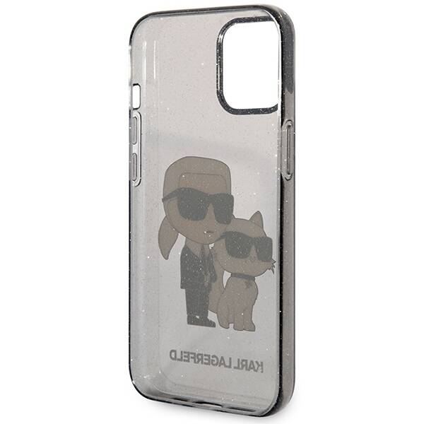 KARL LAGERFELD KLHCP12MHNKCTGK IPHONE 12 /12 PRO 6.1 "BLACK /BLACK HARDCASE GLITER KARL & CHUPETTE