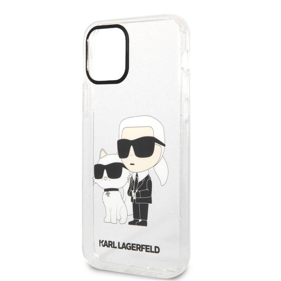 KARL LAGERFELD KLHCP12MHNKCTGT IPHONE 12 /12 PRO 6.1 "TRANSPARENT HARDCASE GLITER KARL & CHUPETTE