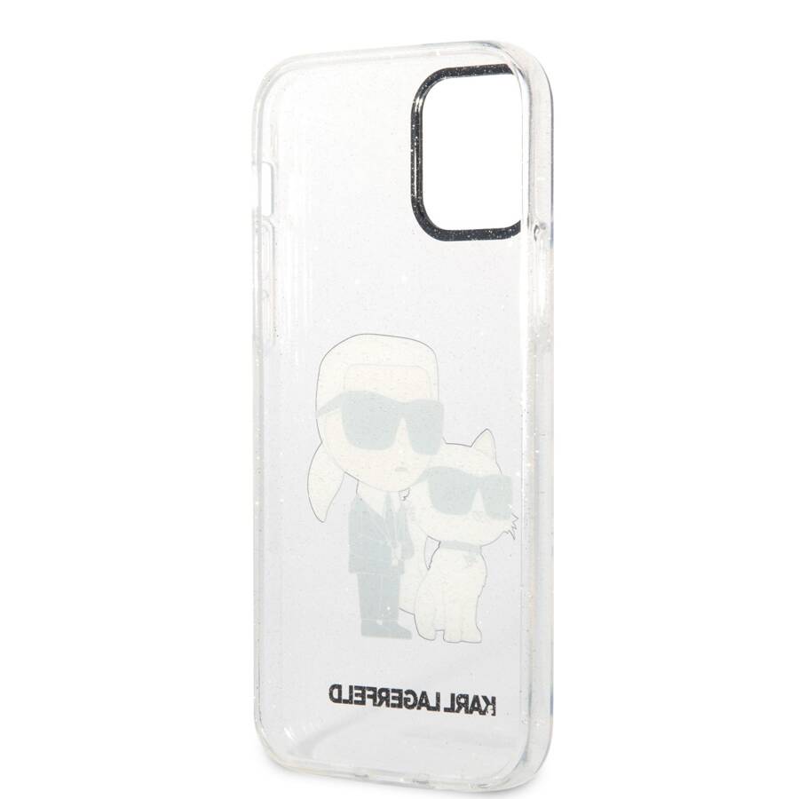 KARL LAGERFELD KLHCP12MHNKCTGT IPHONE 12 /12 PRO 6.1 "TRANSPARENT HARDCASE GLITER KARL & CHUPETTE