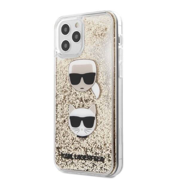 KARL LAGERFELD KLHCP12MKCGLGO IPHONE 12/12 PRO 6.1 "GOLD/GOLD HARDCASE LIQUID GLITTER KARL & CHOUPETTE