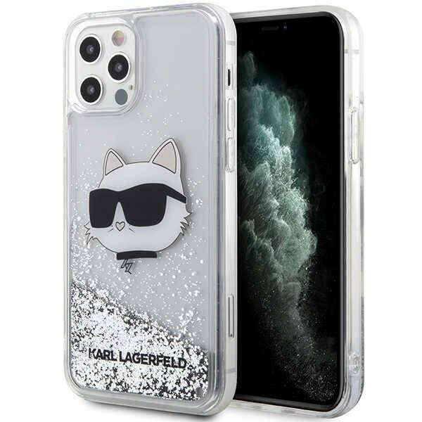 KARL LAGERFELD KLHCP12MLNCHCS IPHONE 12/12 PRO 6.1 "SREBRRY/ SILVER HARDCASE GLITTER CHOUPETTE HEAD