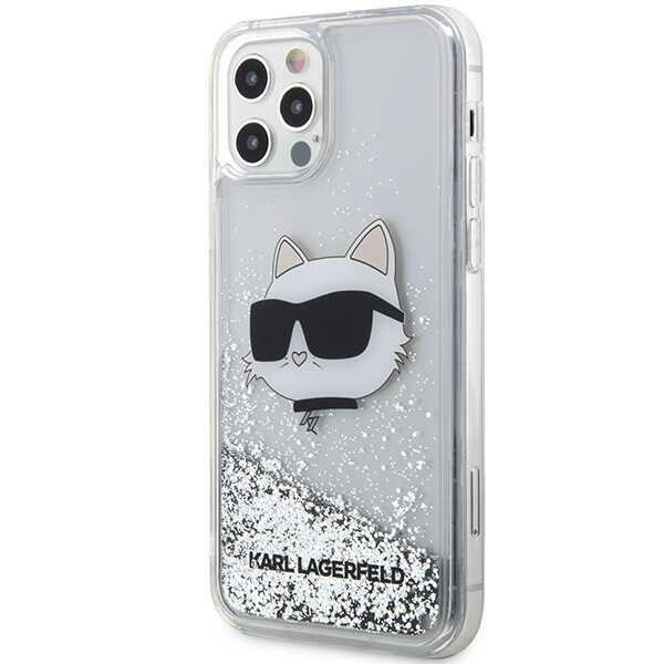 KARL LAGERFELD KLHCP12MLNCHCS IPHONE 12/12 PRO 6.1 "SREBRRY/ SILVER HARDCASE GLITTER CHOUPETTE HEAD