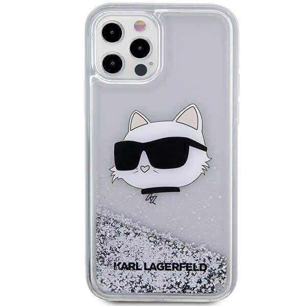 KARL LAGERFELD KLHCP12MLNCHCS IPHONE 12/12 PRO 6.1 "SREBRRY/ SILVER HARDCASE GLITTER CHOUPETTE HEAD