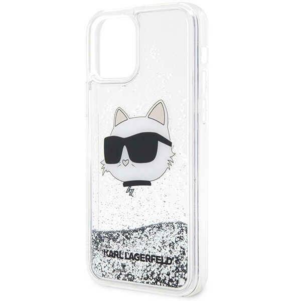 KARL LAGERFELD KLHCP12MLNCHCS IPHONE 12/12 PRO 6.1 "SREBRRY/ SILVER HARDCASE GLITTER CHOUPETTE HEAD