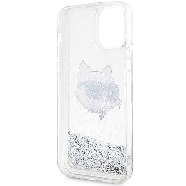 KARL LAGERFELD KLHCP12MLNCHCS IPHONE 12/12 PRO 6.1 "SREBRRY/ SILVER HARDCASE GLITTER CHOUPETTE HEAD