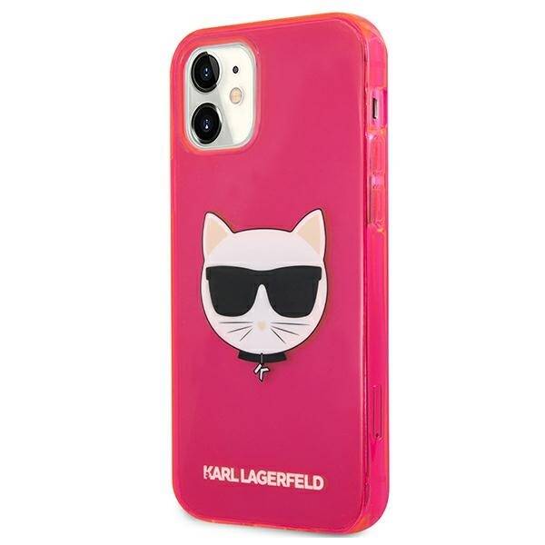 KARL LAGERFELD KLHCP12SCHTRP IPHONE 12 MINI 5.4 "PINK/PINK HARDCASE GLITTER CHOUPETTE FLUO