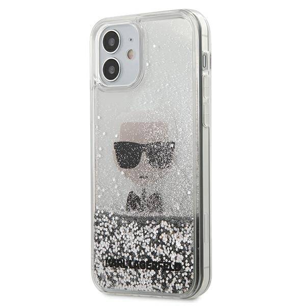 KARL LAGERFELD KLHCP12SGLIKSL IPHONE 12 MINI 5.4 "SILVER/SILVER HARDCASE IKONIK LIQUID GLITTER