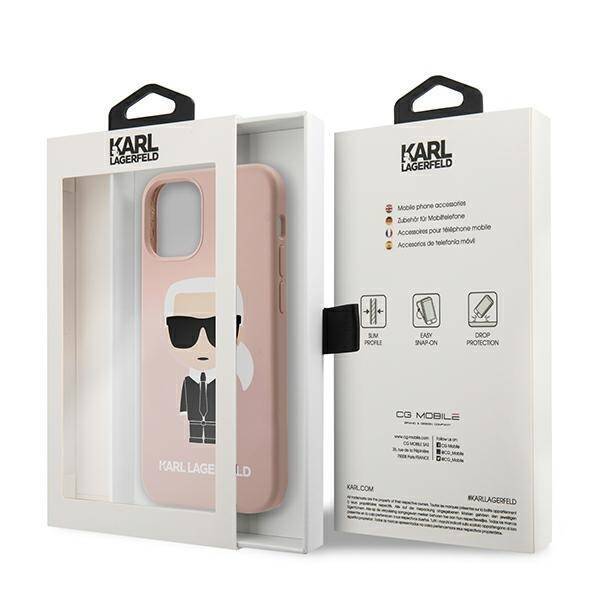 KARL LAGERFELD KLHCP12SSLFKPI IPHONE 12 MINI 5.4 "HARDCASE LIGHT PINK/LIGHT PINK SILICONE ICONIC