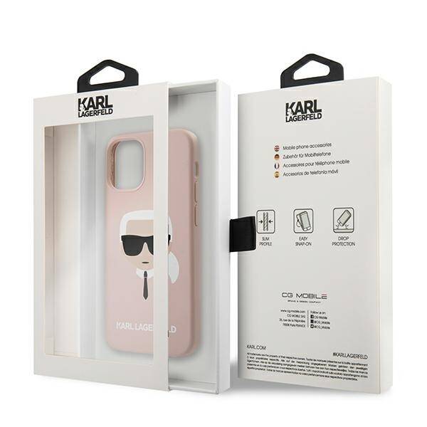 KARL LAGERFELD KLHCP12SSLKHLP IPHONE 12 MINI 5.4 "LIGHT PINK/LIGHT PINK HARDCASE SILICONE KARL`S HEAD