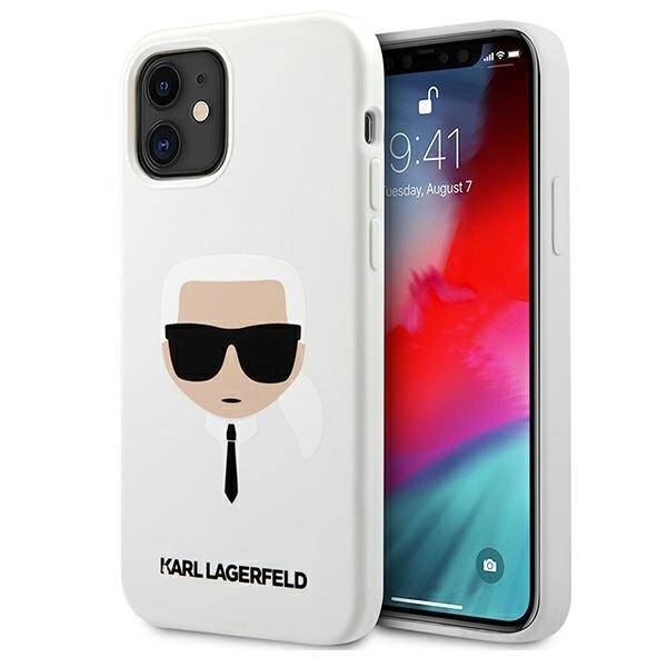 KARL LAGERFELD KLHCP12SSLKHWH IPHONE 12 MINI 5.4 "WHITE/WHITE HARDCASE SILICONE KARL`S HEAD