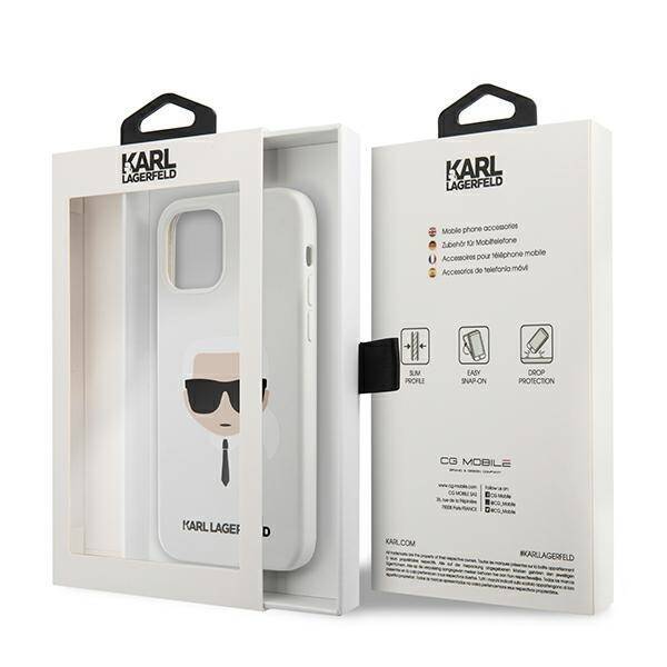 KARL LAGERFELD KLHCP12SSLKHWH IPHONE 12 MINI 5.4 "WHITE/WHITE HARDCASE SILICONE KARL`S HEAD